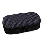 Navy Tattersall Pattern Print Insulin Cooler Travel Case