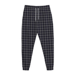 Navy Tattersall Pattern Print Jogger Pants