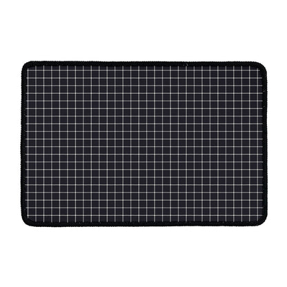 Navy Tattersall Pattern Print Kitchen Mat