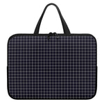 Navy Tattersall Pattern Print Laptop Sleeve With Handle