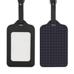 Navy Tattersall Pattern Print Luggage Tag