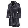 Navy Tattersall Pattern Print Men's Bathrobe