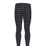 Navy Tattersall Pattern Print Men's leggings
