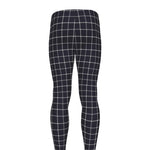 Navy Tattersall Pattern Print Men's leggings