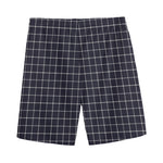 Navy Tattersall Pattern Print Men's Sports Shorts