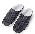 Navy Tattersall Pattern Print Mesh Casual Shoes
