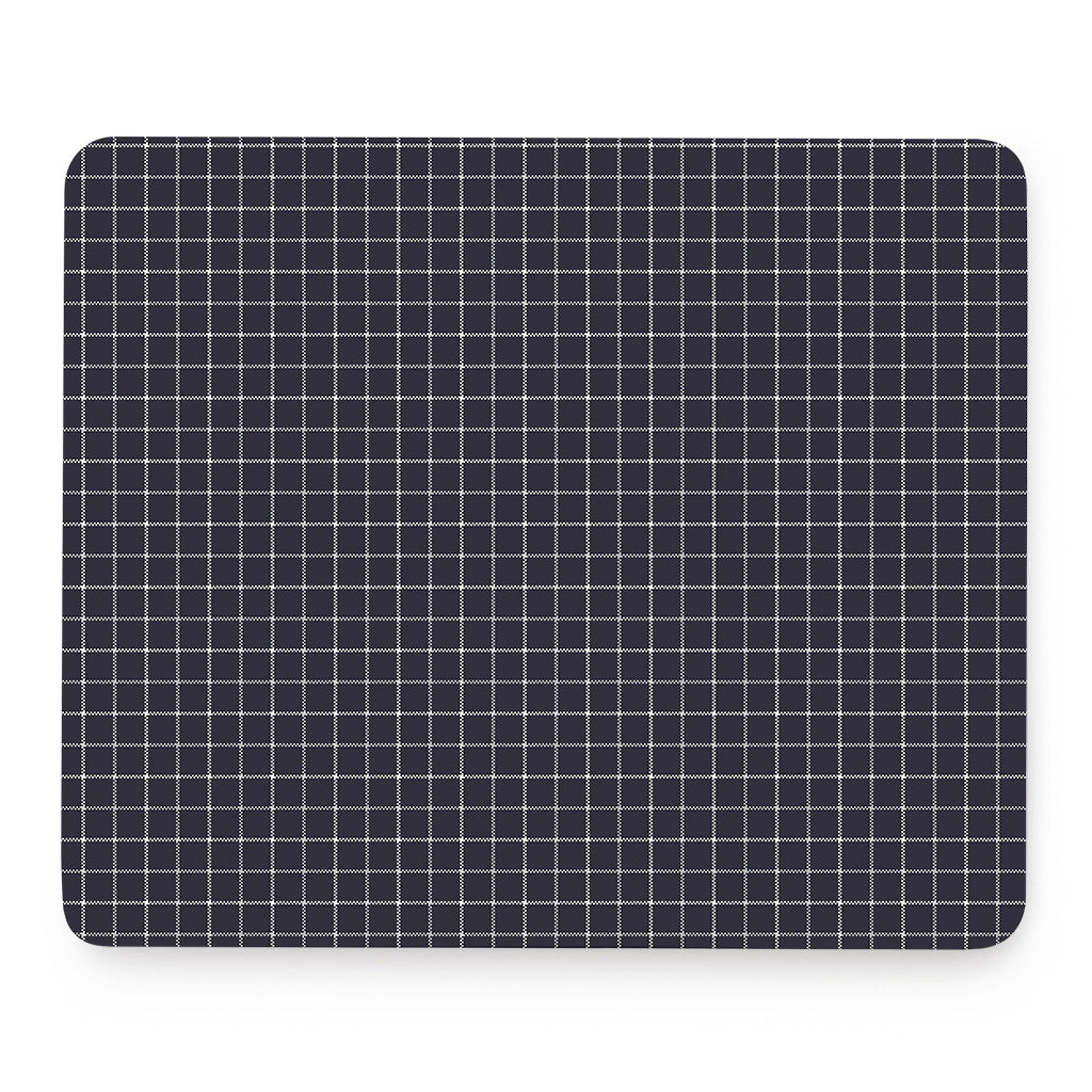 Navy Tattersall Pattern Print Mouse Pad