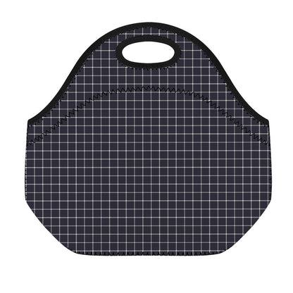 Navy Tattersall Pattern Print Neoprene Lunch Bag
