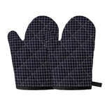 Navy Tattersall Pattern Print Oven Mitts