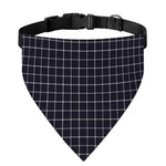 Navy Tattersall Pattern Print Over The Collar Dog Bandana