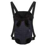 Navy Tattersall Pattern Print Pet Carrier Backpack