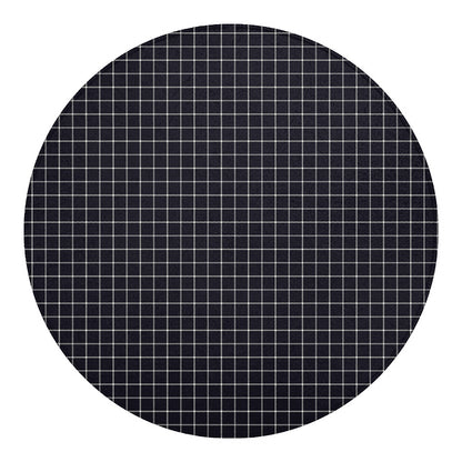 Navy Tattersall Pattern Print Round Blanket