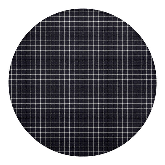 Navy Tattersall Pattern Print Round Blanket