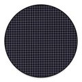 Navy Tattersall Pattern Print Round Floor Mat