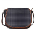 Navy Tattersall Pattern Print Saddle Bag