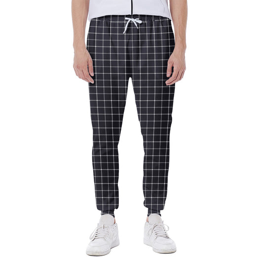 Navy Tattersall Pattern Print Scuba Joggers