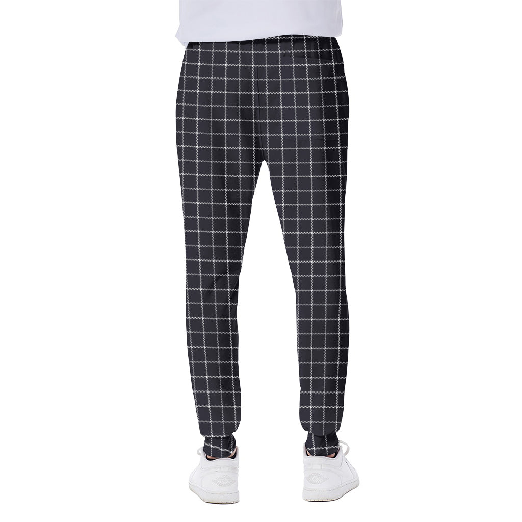 Navy Tattersall Pattern Print Scuba Joggers