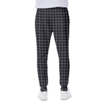 Navy Tattersall Pattern Print Scuba Joggers