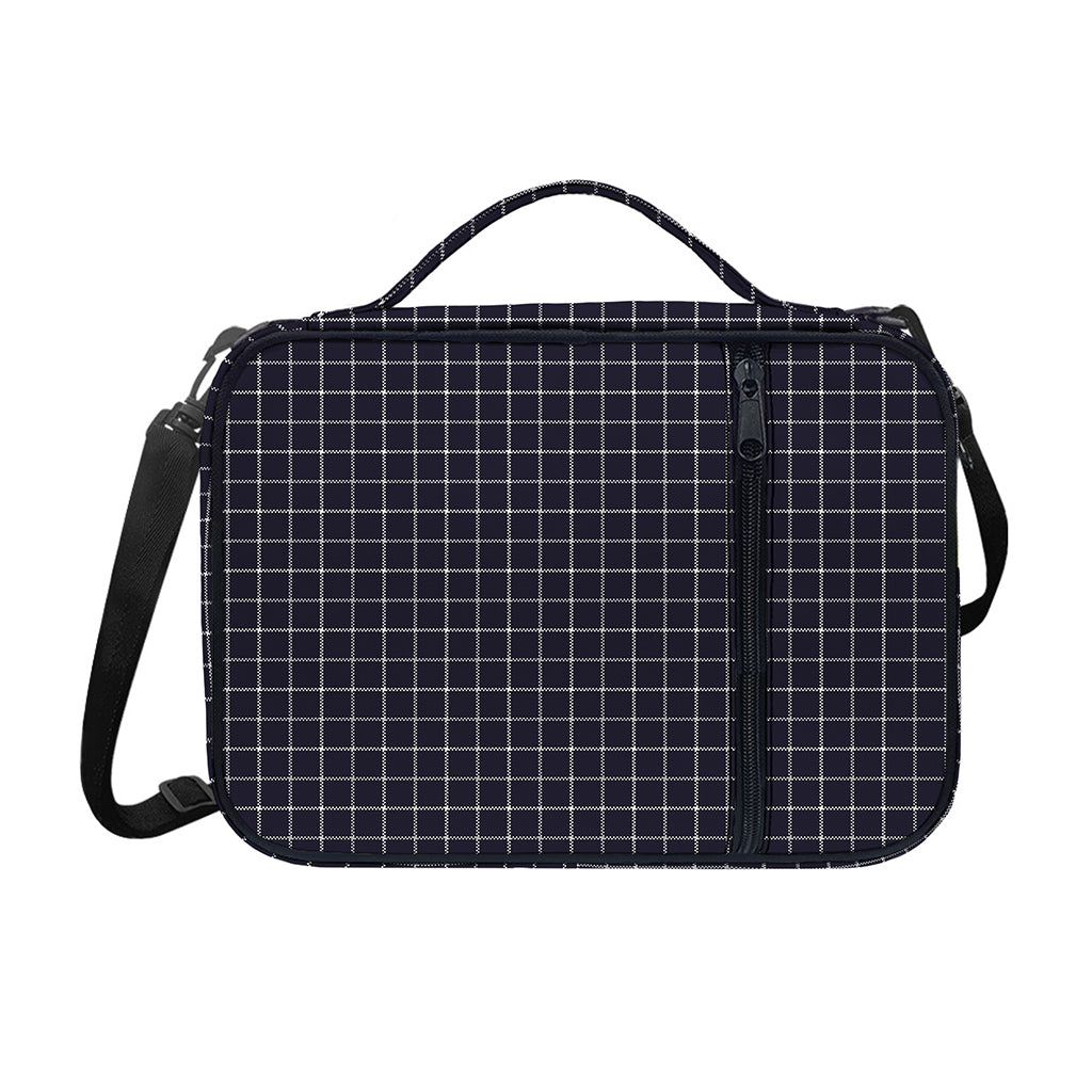Navy Tattersall Pattern Print Shoulder Strap Bible Bag