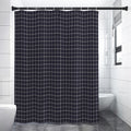 Navy Tattersall Pattern Print Shower Curtain