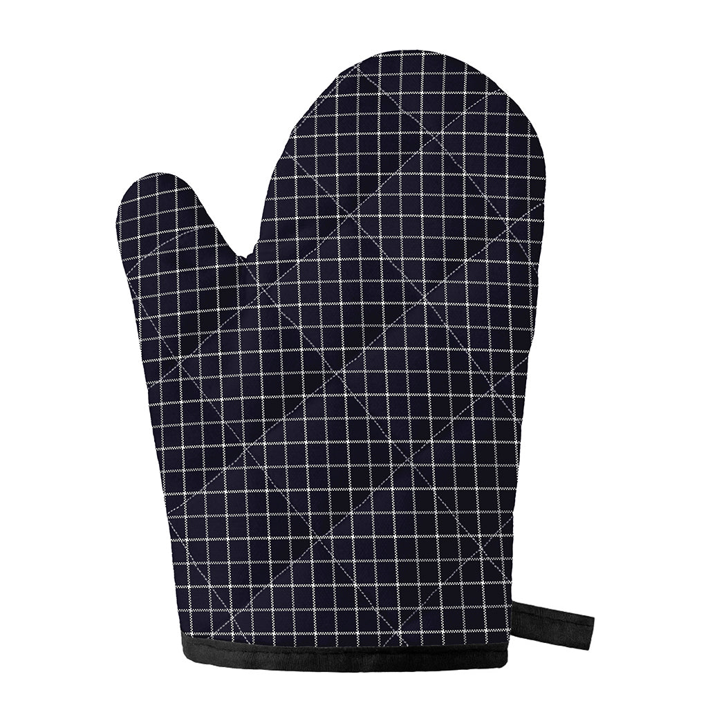 Navy Tattersall Pattern Print Single Oven Mitt