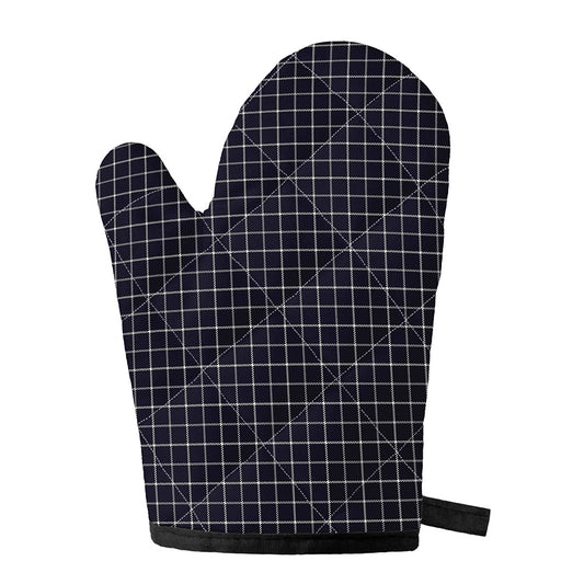 Navy Tattersall Pattern Print Single Oven Mitt