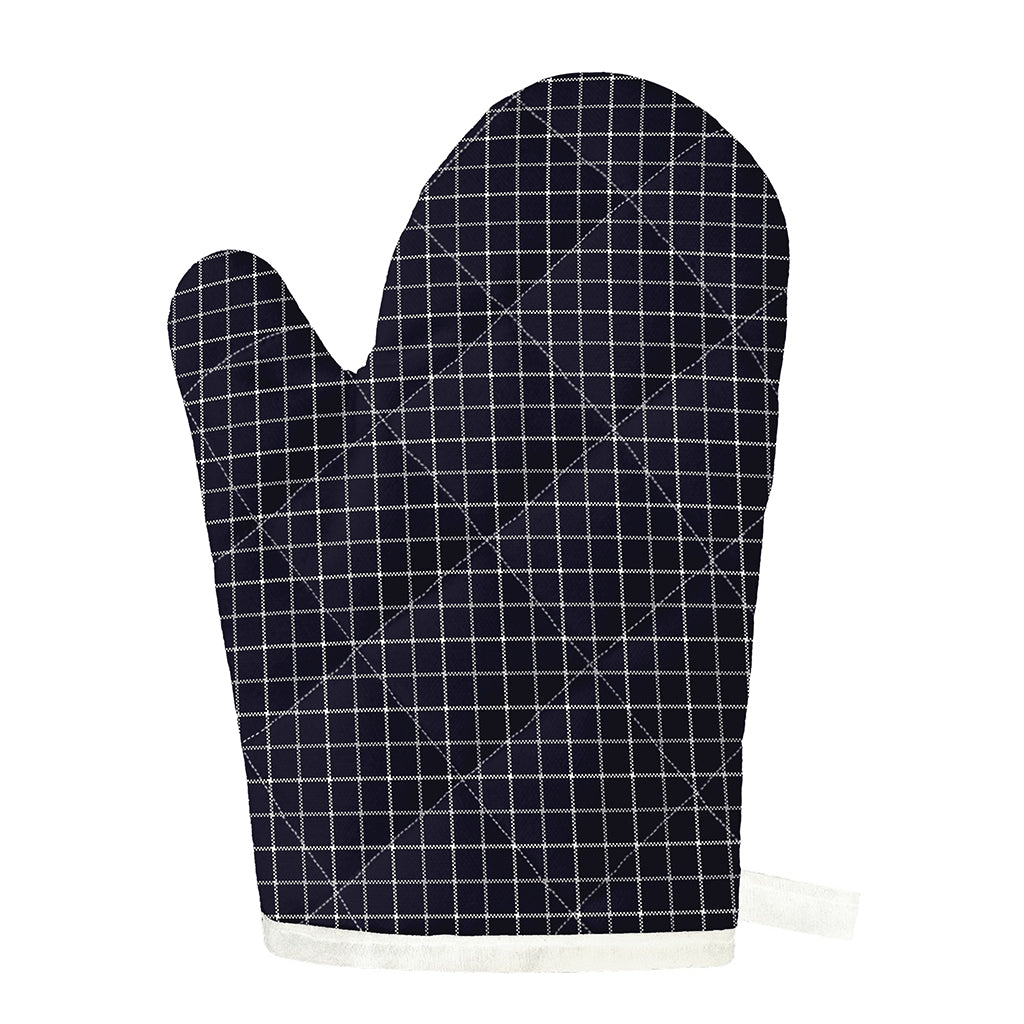 Navy Tattersall Pattern Print Single Oven Mitt