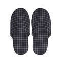 Navy Tattersall Pattern Print Slippers