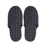 Navy Tattersall Pattern Print Slippers