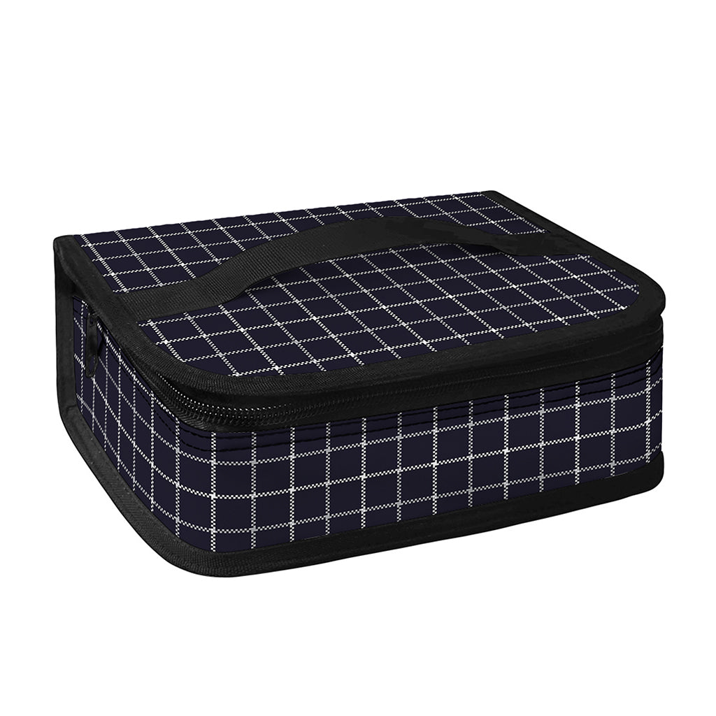 Navy Tattersall Pattern Print Small Lunch Bag