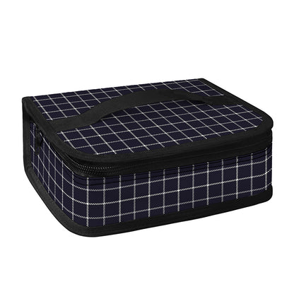 Navy Tattersall Pattern Print Small Lunch Bag