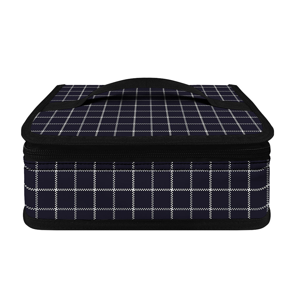 Navy Tattersall Pattern Print Small Lunch Bag