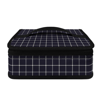 Navy Tattersall Pattern Print Small Lunch Bag