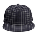 Navy Tattersall Pattern Print Snapback Cap