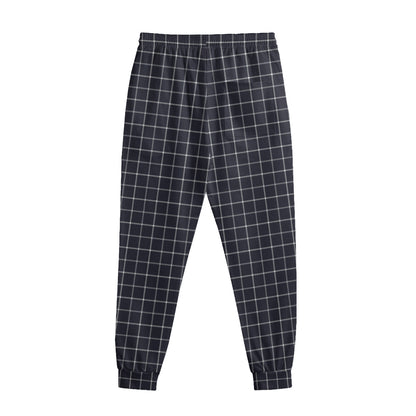 Navy Tattersall Pattern Print Sweatpants