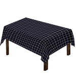Navy Tattersall Pattern Print Tablecloth