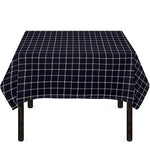 Navy Tattersall Pattern Print Tablecloth