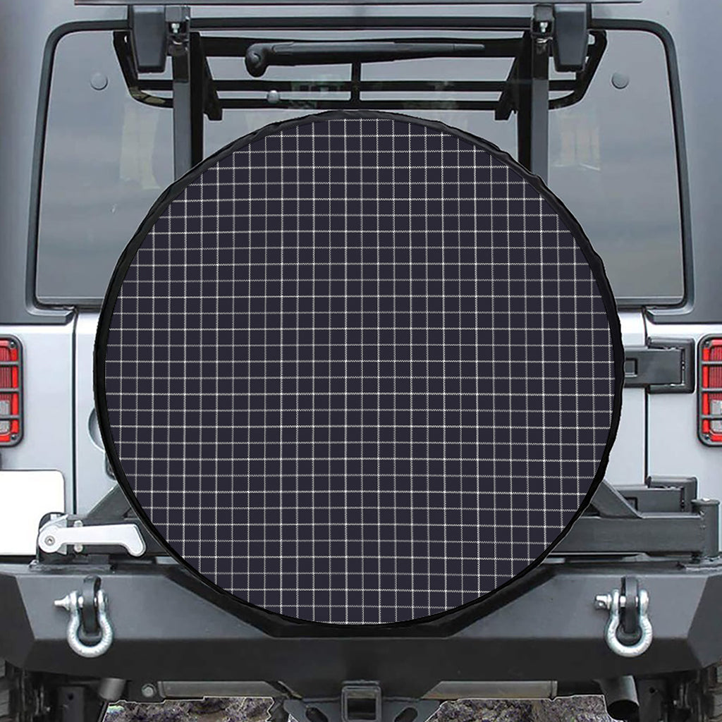 Navy Tattersall Pattern Print Tire Cover