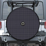Navy Tattersall Pattern Print Tire Cover With Camera Hole