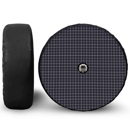 Navy Tattersall Pattern Print Tire Cover With Camera Hole