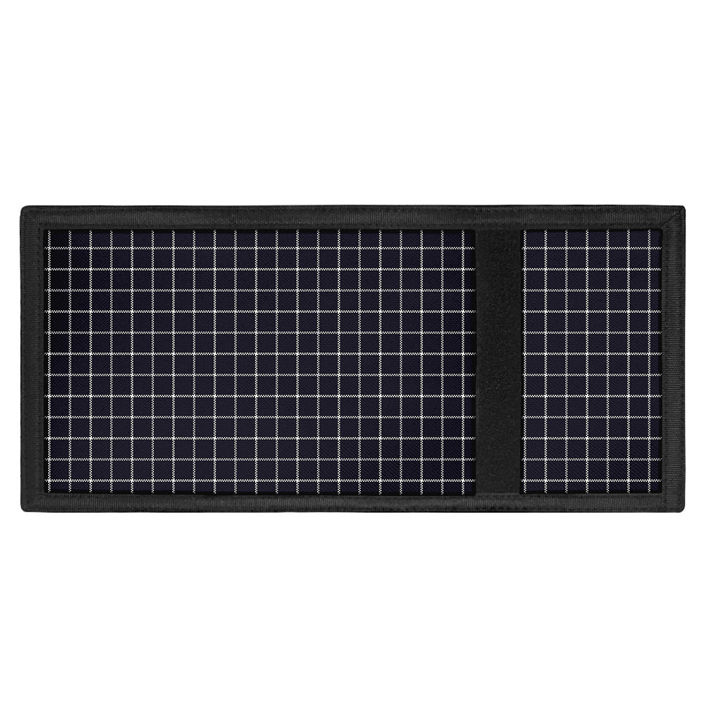 Navy Tattersall Pattern Print Trifold Wallet