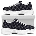 Navy Tattersall Pattern Print White Chunky Shoes