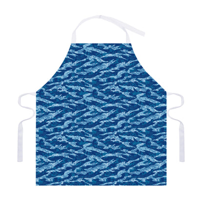 Navy Tiger Stripe Camo Pattern Print Adjustable Apron
