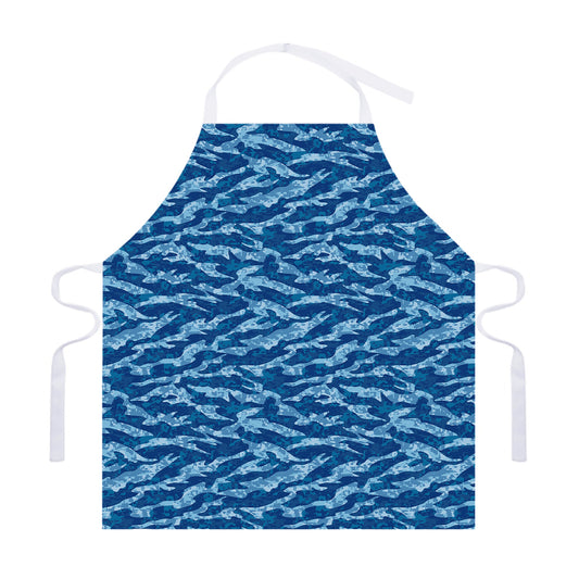 Navy Tiger Stripe Camo Pattern Print Adjustable Apron