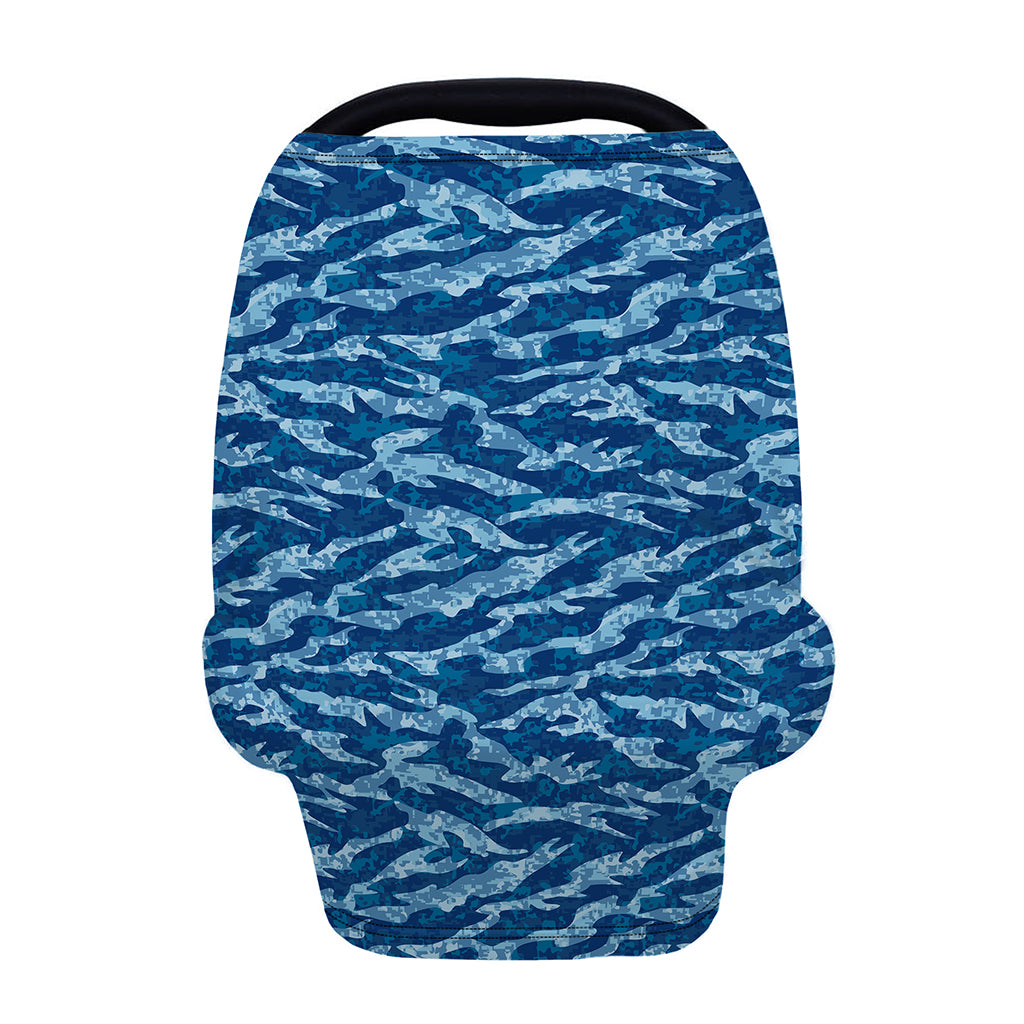 Navy Tiger Stripe Camo Pattern Print Baby Seat Cover
