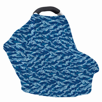 Navy Tiger Stripe Camo Pattern Print Baby Seat Cover