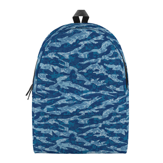 Navy Tiger Stripe Camo Pattern Print Backpack