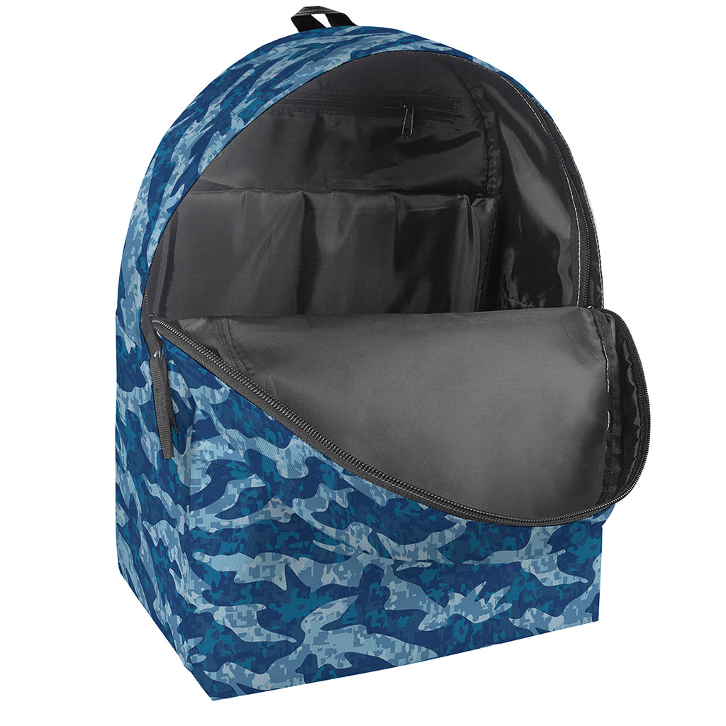 Navy Tiger Stripe Camo Pattern Print Backpack