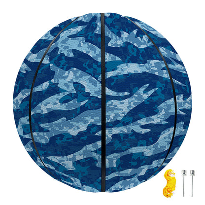 Navy Tiger Stripe Camo Pattern Print Basketball