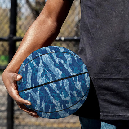Navy Tiger Stripe Camo Pattern Print Basketball